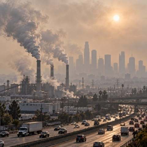 Smog über einer Stadt