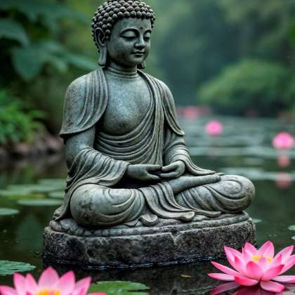 Buddha-Statue mit Lotus